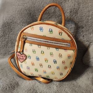 Dooney & Bourke Tan Multicolor Logo Backpack